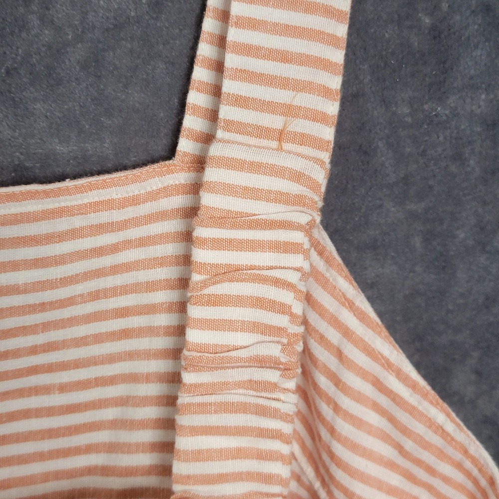 American Eagle Peplum Tank Womens XXL Peach Striped Cotton Linen Blend - Picture 9 of 12